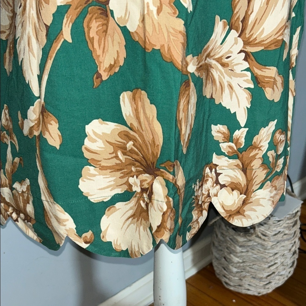 Maeve By Anthropologie Green and Tan Floral Tunic - Picture 5 of 11